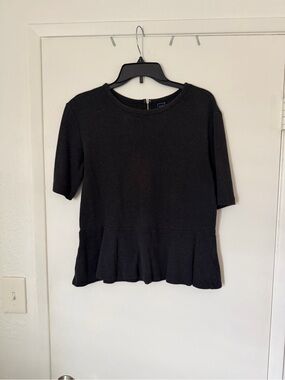 GAP Dark Charcoal Zip -Knit Top